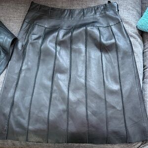 Black Genuine Leather Skirt